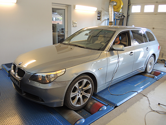 BMW E61 525d 177LE chiptuning teljesítménymérés